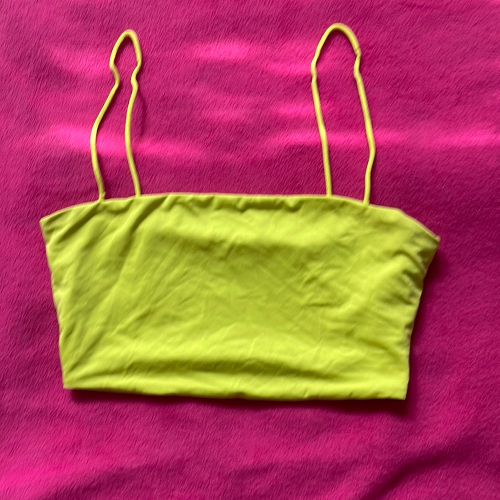 Neon green cami crop top